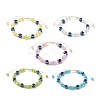 Cat Eye & Resin Evil Eye Braided Bead Bracelet for Women BJEW-JB09240-1