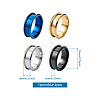 4 Colors Stainless Steel Grooved Finger Ring Settings STAS-TA0001-26D-7