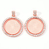 Alloy Pendant Cabochon Settings PALLOY-S107-005RG-RS-1