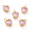 Real 18K Gold Plated Brass Inlaid Cubic Zirconia Charms ZIRC-L100-074G-2