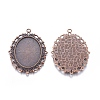 Tibetan Style Alloy Oval Pendant Cabochon Settings LS-X-TIBE-473-R-NR-1