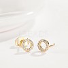 Brass Micro Pave Cubic Zirconia Stud Earrings EJEW-BB35373-G-2