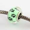 Large Hole Dog Paw Prints Pattern Resin European Beads OPDL-Q129-M12-3