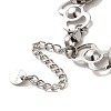 Non-Tarnish 304 Stainless Steel Flat Round Link Chain Bracelet BJEW-Q776-02A-02-4