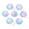 Transparent Two Tone Spray Painted Glass Beads GLAA-Q089-002B-002-2