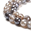 Electroplated Natural Botswana Agate Round Beads Strands G-L598-A03-01-4