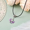 Glass Seed Beads & Glass Pearl Angel Pendant Necklaces NJEW-MZ00056-03-2