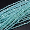 Faceted Rondelle Full Rainbow Plated Electroplate Glass Beads Strands EGLA-M004-3mm-B08-1