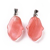 Cherry Quartz Glass Pendants G-B041-03P-06-2