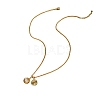 Brass Pave Clear Cubic Zirconia Double Round Ball Pendant Necklaces for Women WG4A742-01-5