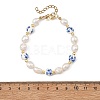 Natural Cultured Freshwater Pearl & Handmade Porcelain & Non-magnetic Synthetic Hematite Beaded Bracelets for Women BJEW-JB13965-4