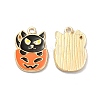 Halloween Light Gold Tone Alloy Enamel Pendants ENAM-P247-31KCG-1