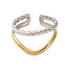 304 Stainless Steel Double Color Cuff Rings RJEW-S635-01GP-W-2