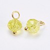 Electroplated Glass Charms GLAA-P038-05G-01-2