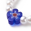 Plastic Imitation Pearl & Millefiori Glass Beaded Finger Ring Bracelet Necklace SJEW-JS01239-10