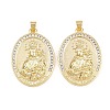 Brass Micro Pave Clear Cubic Zirconia Pendants KK-L275-59G-02-1