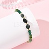 Dyed Natural Malaysia Jade & Moss Agate & Prehnite Nuggets & Rondelle Beaded Bracelets for Women BJEW-JB14090-02-2