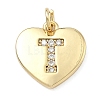 Brass Micro Pave Clear Cubic Zirconia Pendants KK-D229-01G-20-1