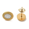 Ion Plating(IP) 304 Stainless Steel Oval Stud Earrings EJEW-C114-13C-G-1
