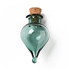 Teardrop Glass Cork Bottles Ornament AJEW-A039-01D-1