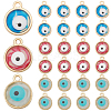 60Pcs 3 Colors Epoxy Resin Enamel Evil Eye Charms RESI-SC0003-27-1