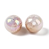 UV Plating Opaque Crackle Two-tone Acrylic Beads MACR-C032-01G-2