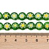 Handmade Millefiori Glass Flat Round Bead Strands LK-P011-21-2