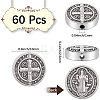 60Pcs Tibetan Style Alloy Flat Round Beads TIBEB-SC0001-58-2