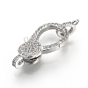 Brass Micro Pave Cubic Zirconia Lobster Claw Clasps ZIRC-S058-17P-1