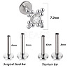 316L Surgical Stainless Steel & G23 Titanium & Crystal Rhinestone Flower Cartilage Earrings WGA7630-05-1