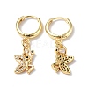 Cubic Zirconia Butterfly Dangle Hoop Earrings EJEW-B017-22G-2