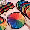 Polyester Foldable Flying Disc Fans with Storage Bag AJEW-WH00670-127A-3