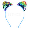 Cat Ears with Reversible Sequins Cloth Head Bands OHAR-PW0001-163C-1