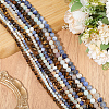 3 Strands 3 Styles Natural Grade AB Tiger Eye Round Beads Strands G-PA0001-38-6