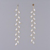 Electroplate Glass Beads Dangle Stud Earrings EJEW-JE03820-02-3