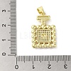 Rack Plating Brass Micro Pave Cubic Zirconia Pendants KK-C052-21G-3