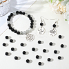 2 Strands Round Natural Black Onyx(Dyed & Heated) Beads Strands G-SP0001-24-7