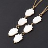 Natural Shell Tulip Pendant Necklace with 304 Stainless Steel Chains for Women NJEW-C016-03G-2