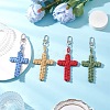 4Pcs Cross Cotton Threads Pendants Decorations HJEW-TA00398-1