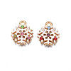 Christmas Rack Plating Alloy Enamel Pendants ENAM-N055-129-2