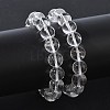 Natural Quartz Crystal Round Beaded Stretch Bracelets GG-CBA12F1-02D-12-1