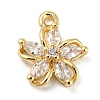 Brass with Clear Cubic Zirconia Charms KK-G478-02C-KCG-1