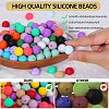 80Pcs 4 Style Round Silicone Focal Beads SIL-SZ0001-22E-3