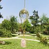 Hot Air Balloon K9 Ball Pendant Decoration with Natural Rose Quartz Wind Chime PW-WG30079-01-1