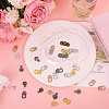 50Pcs 5 Colors Flower Alloy Snap Lock Clasps FIND-GL0002-03-5