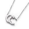 304 Stainless Steel Initial Pendant Necklaces NJEW-P240-05-3