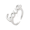 Bass LOVE Open Cuff Rings for Women RJEW-U012-01P-1