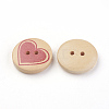 2-Hole Printed Wooden Buttons WOOD-S037-001-2