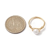 Natural Pearl Round Braided Bead Style Rings RJEW-JR00608-2