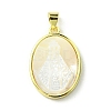 Rack Plating Brass Pave Natural Shell Pendants KK-A204-01C-01G-1